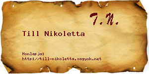 Till Nikoletta névjegykártya