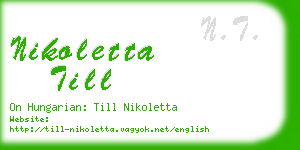 nikoletta till business card